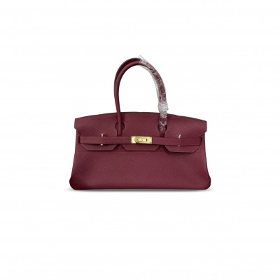 HERMES MASTER SHOULDER BIRKIN 42 TOGO RUBY RED GOLD HARDWARE (42*20*18cm)